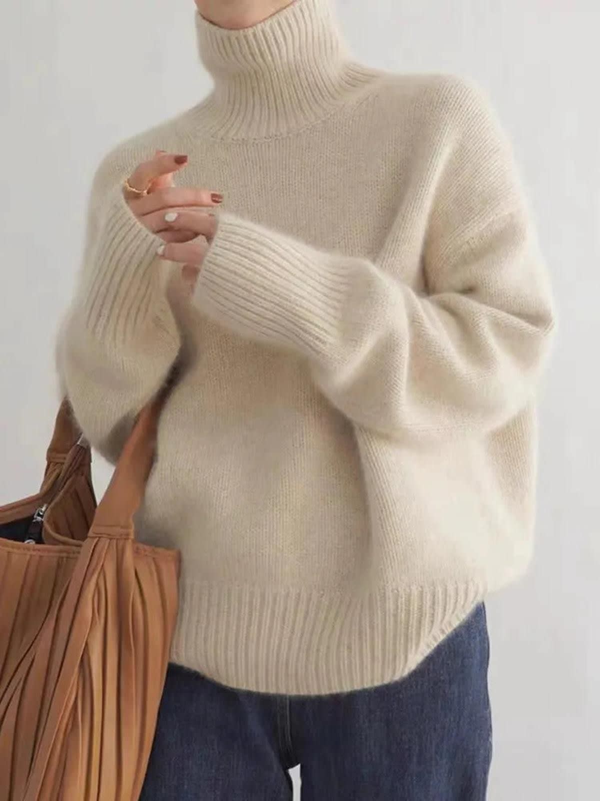 Women's Knit Roll Neck Jumper | Una_3