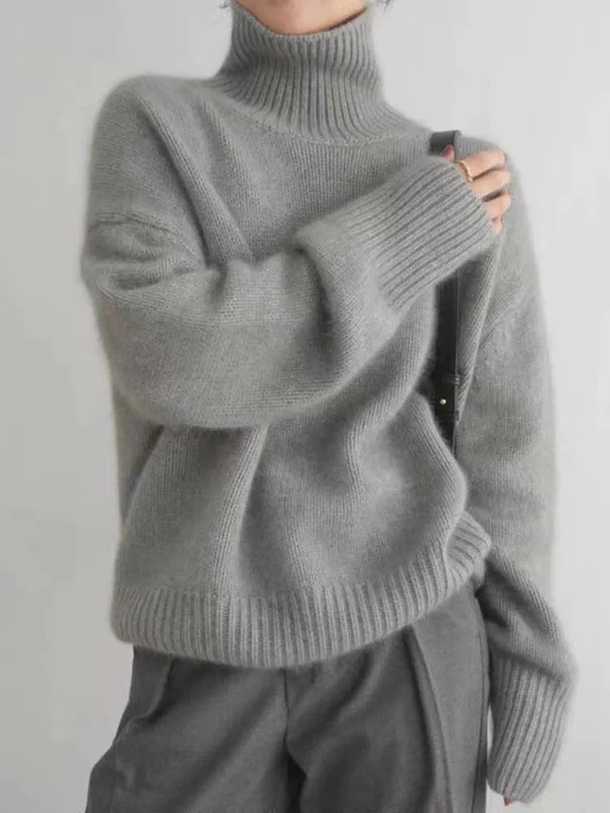 Women's Knit Roll Neck Jumper | Una_4