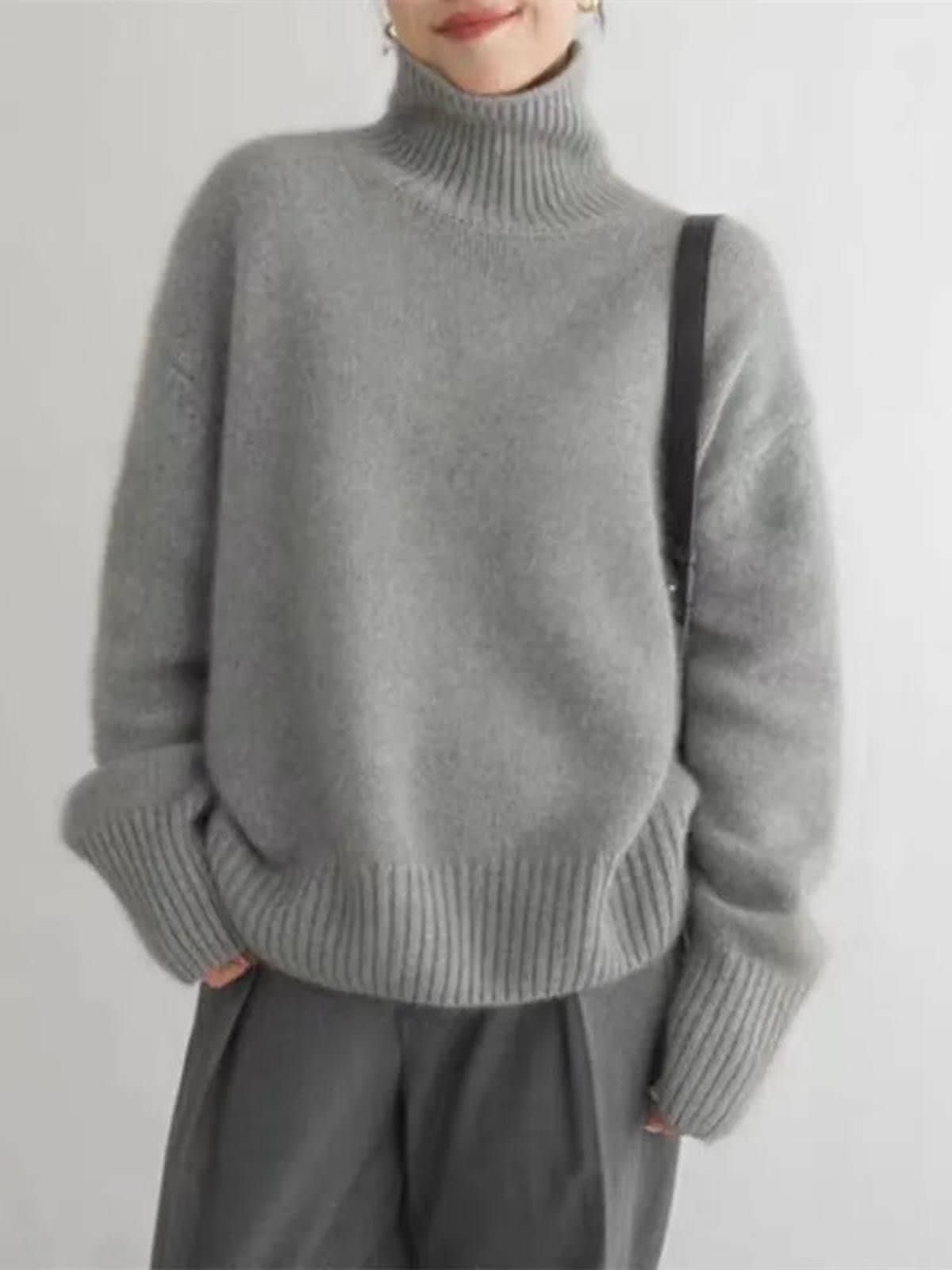 Women's Knit Roll Neck Jumper | Una_5