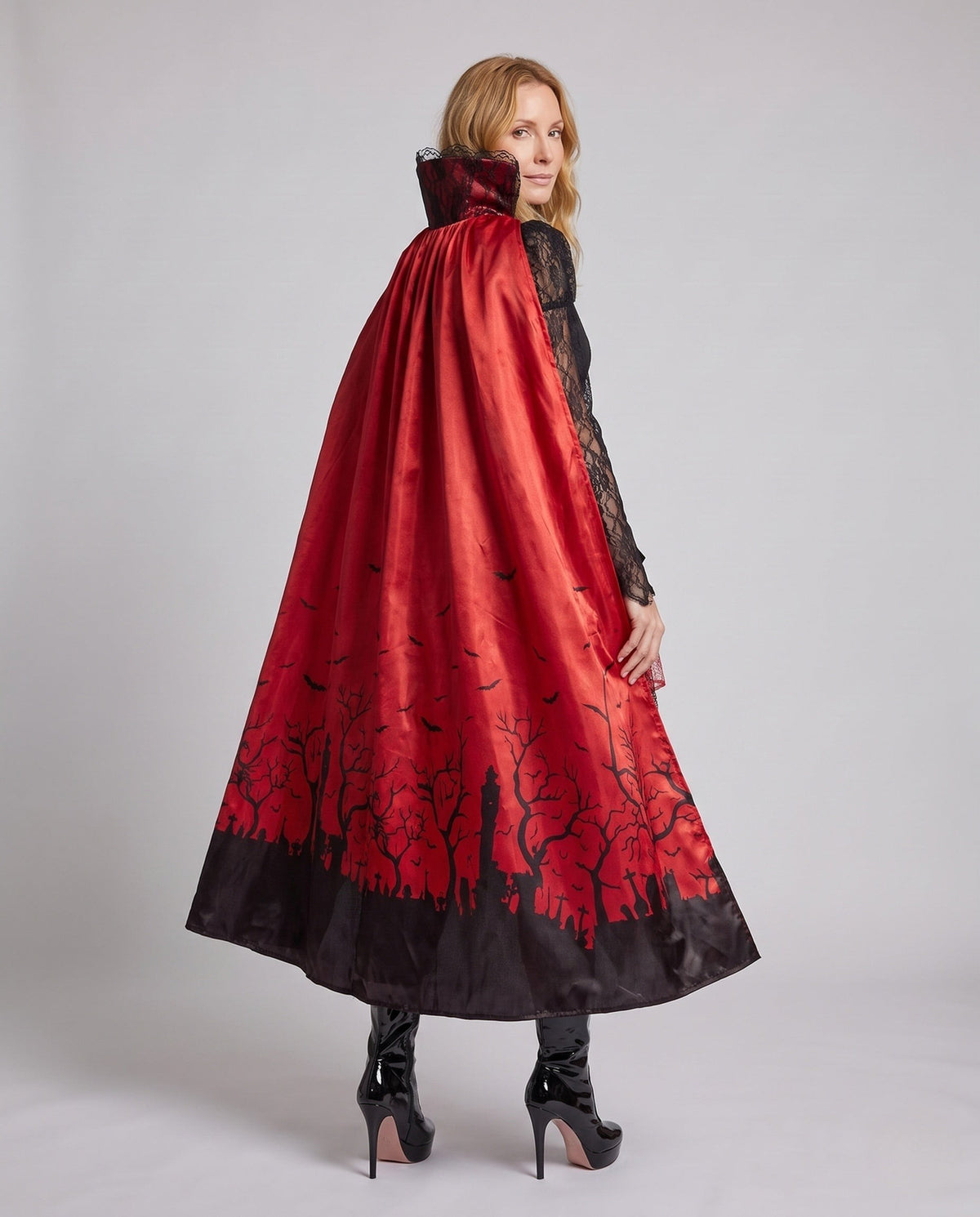 Women's Vampire Costume Dress and Cape Set | Ashleigh_3