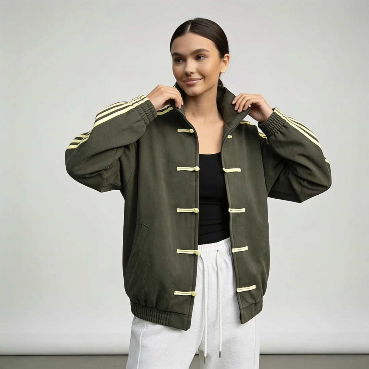 Women's Retro Striped Track Jacket | Gwenda_19