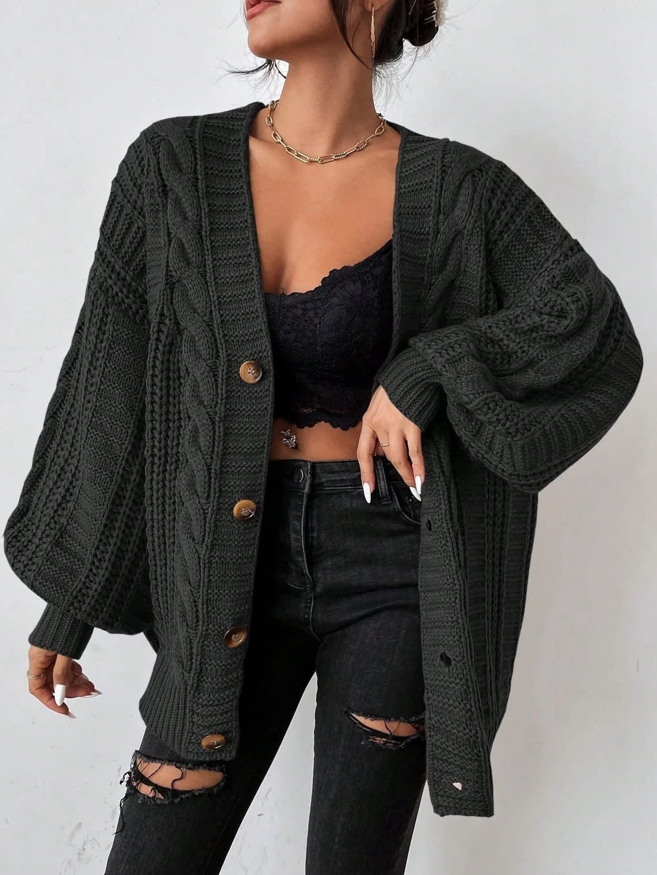 Women's Cable Knit Oversized Cardigan | Maeve_4