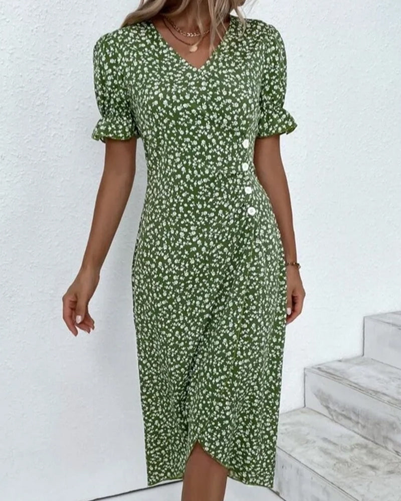 Women's V-Neck Floral Wrap Dress | Rosalie