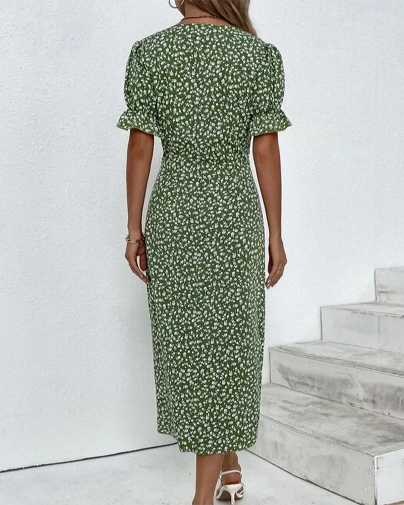 Women's V-Neck Floral Wrap Dress | Rosalie