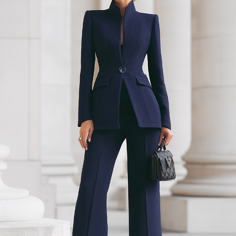 Women's Stand Collar Tailored Suit | Aurelia