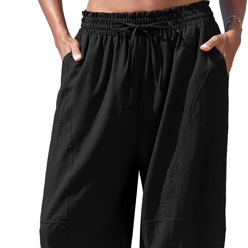 Women's Harem Trousers With Adjustable Drawstrings | Lucia