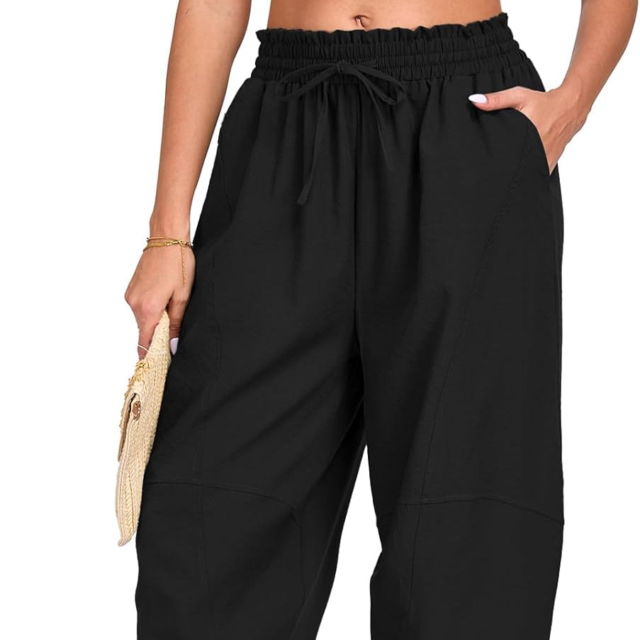 Women's Harem Trousers With Adjustable Drawstrings | Lucia
