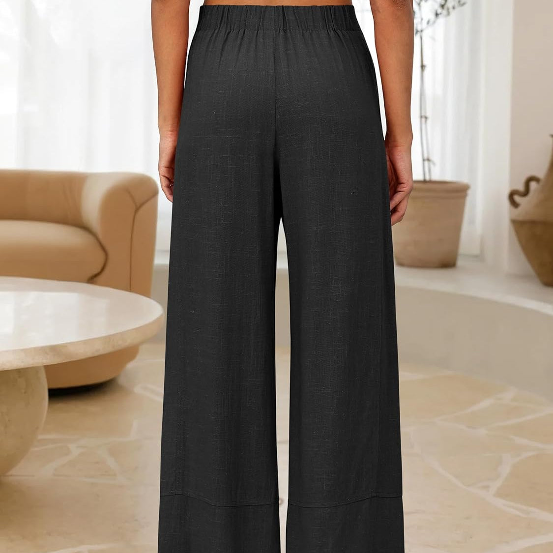 Women's Elasticated Wide Leg Trousers | Livia