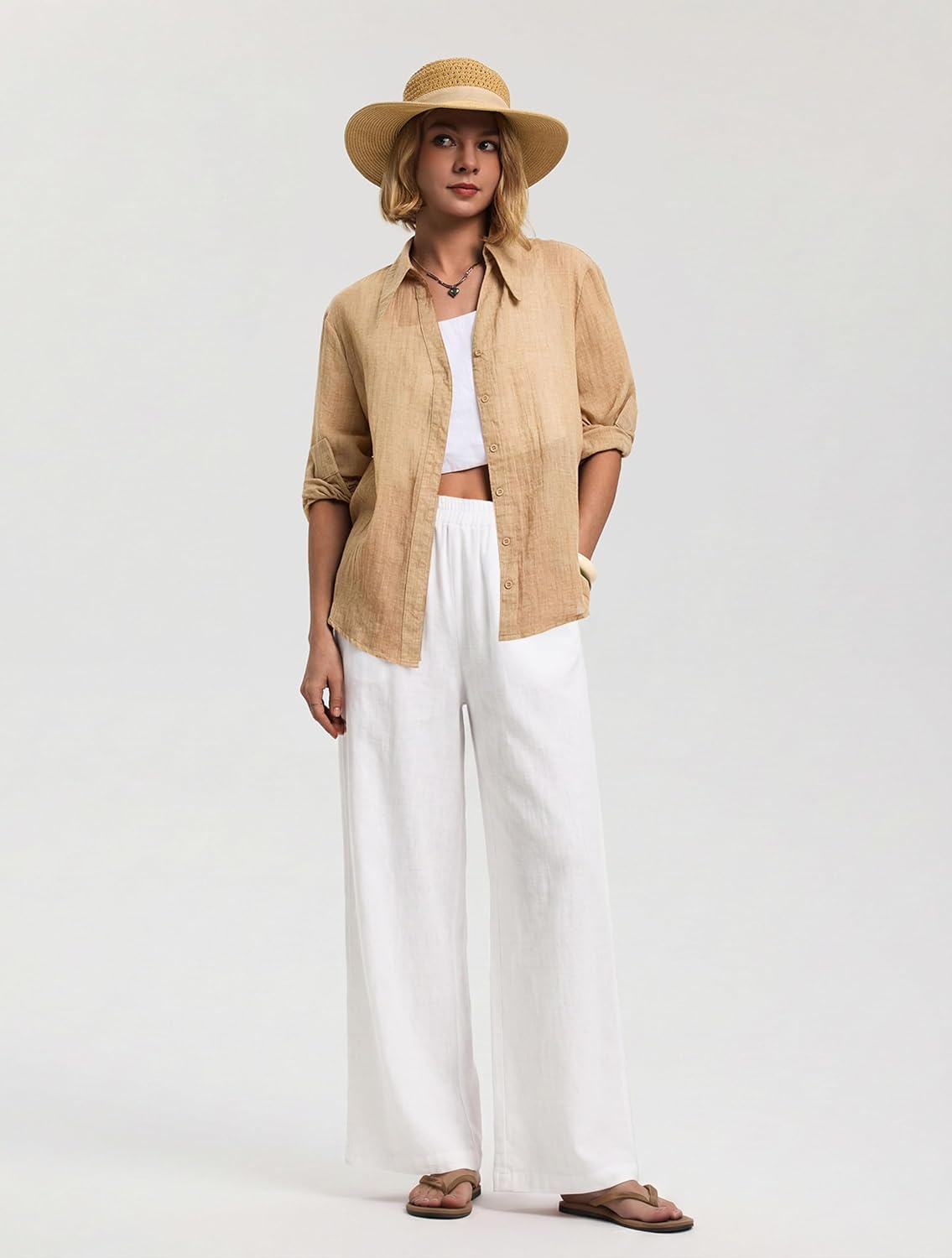 Women's Breathable Wide Leg Trousers | Celeste