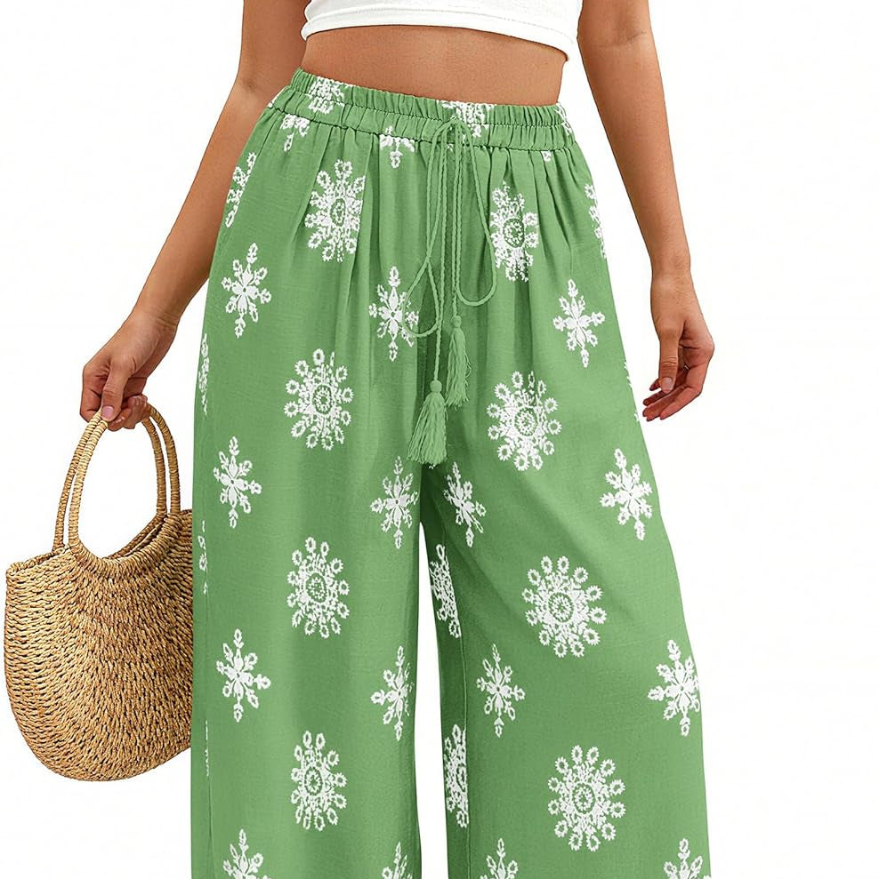 Women's Boho Wide Leg Trousers | Jenna