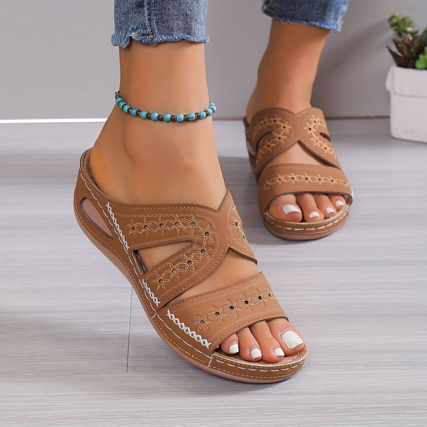Women's Embellished Wedge Sandals | Celeste