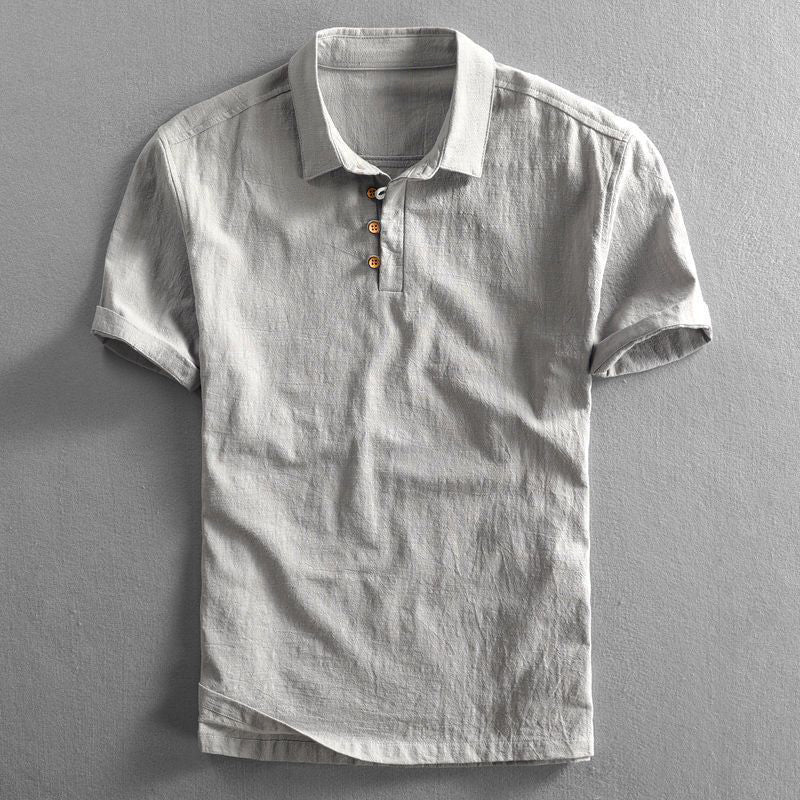 Men’s Linen Japanese Style Polo Shirt | Leon