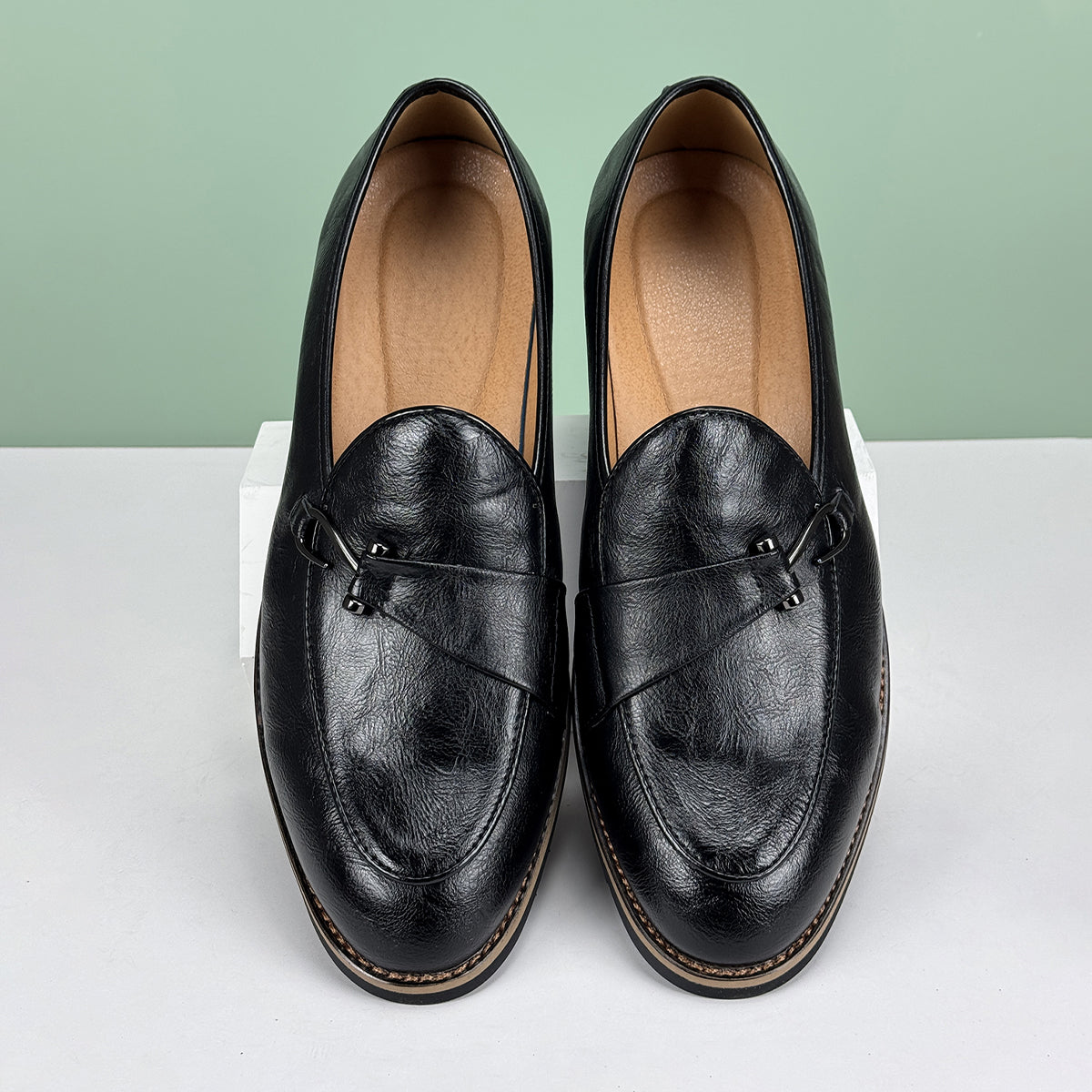 Men’s Formal Genuine Leather Loafers With Golden Hardware | Austin