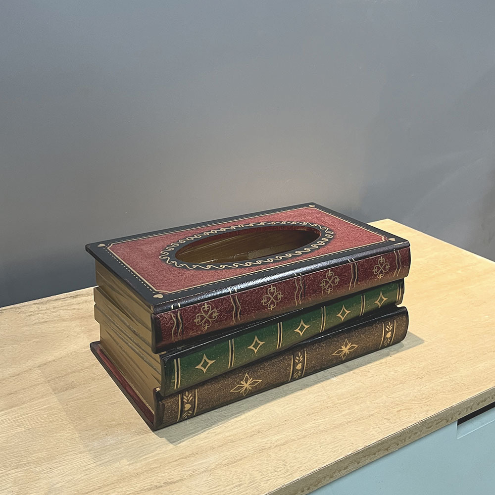 Decorative Tissue Box Cover Antique Book Design | Jasper