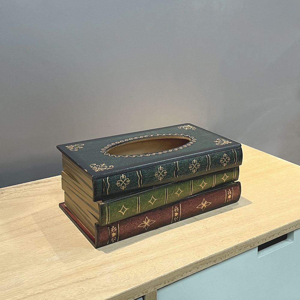 Decorative Tissue Box Cover Antique Book Design | Jasper