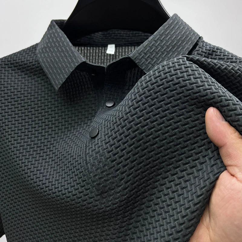 Men’s Ice Silk Textured Polo Shirt | Harrison