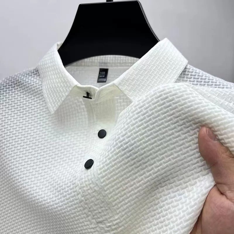 Men’s Ice Silk Textured Polo Shirt | Harrison