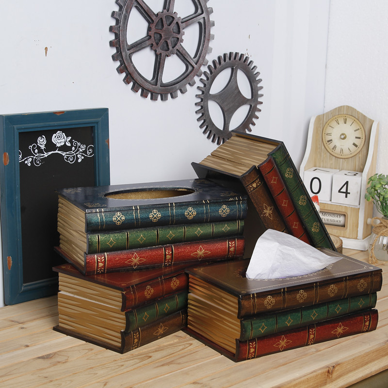 Decorative Tissue Box Cover Antique Book Design | Jasper