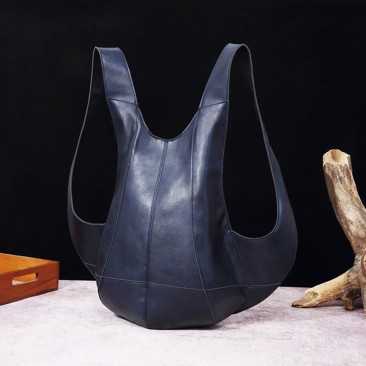 Women’s Curved Leather Backpack Bag | Parla