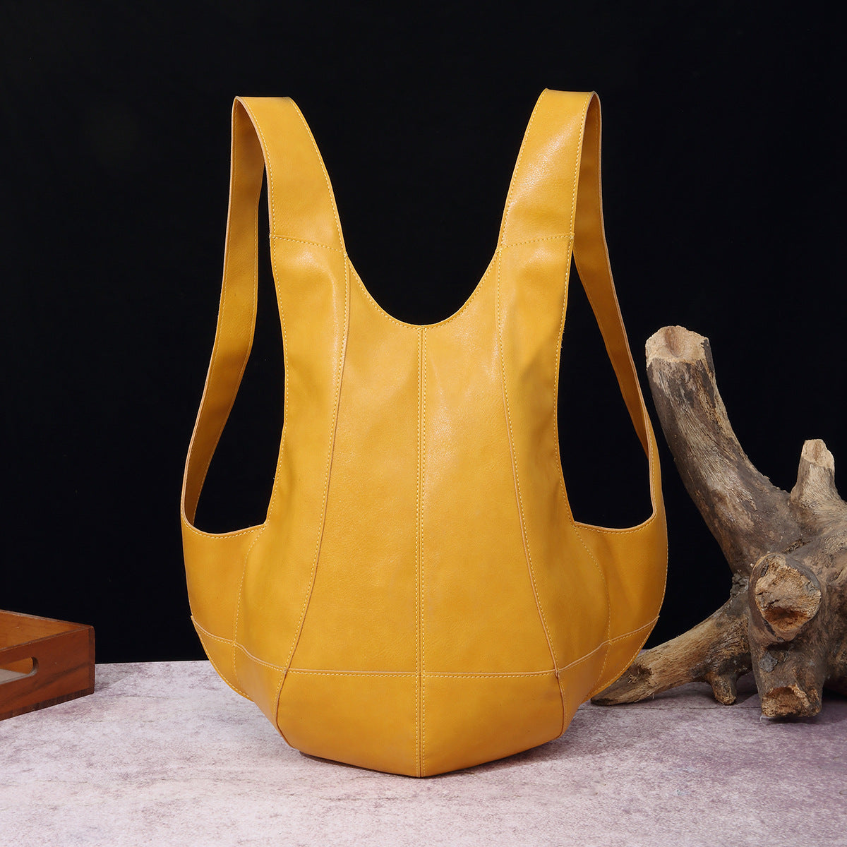 Women’s Curved Leather Backpack Bag | Parla