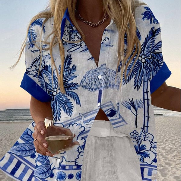 Women's Printed Shirt And Shorts Set For Holidays | Marina