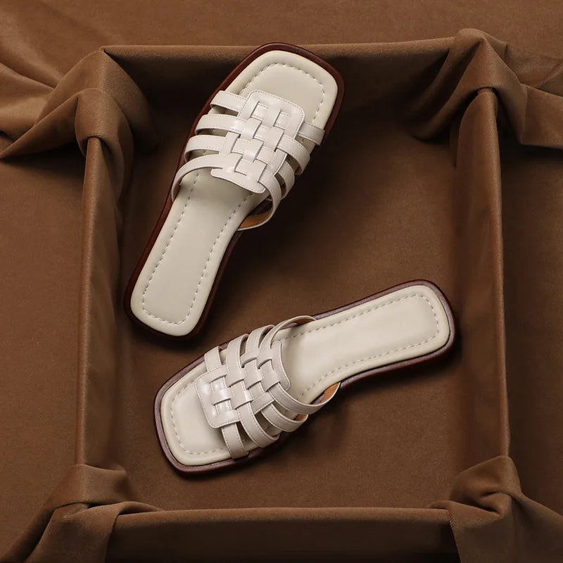 Women’s Leather Woven Sandals | Clara
