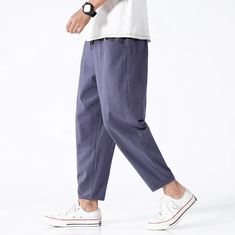 Men’s Cropped Linen Trousers | Dante