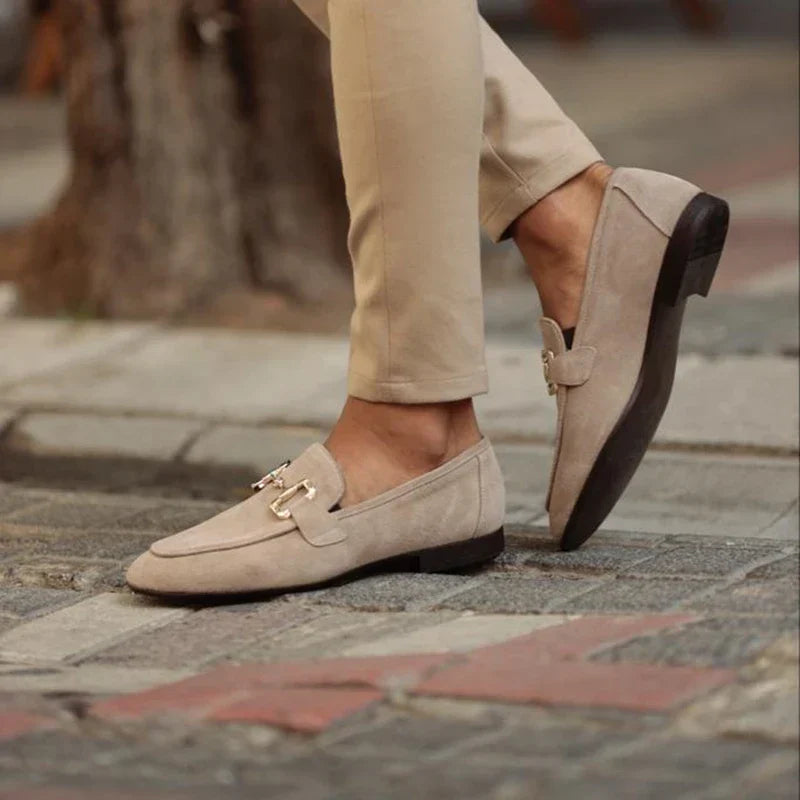 Men's Italian Suede Buckle Loafers | Lorenzo