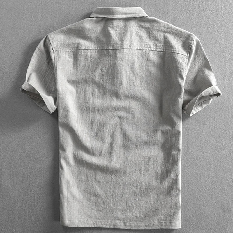 Men’s Linen Japanese Style Polo Shirt | Leon