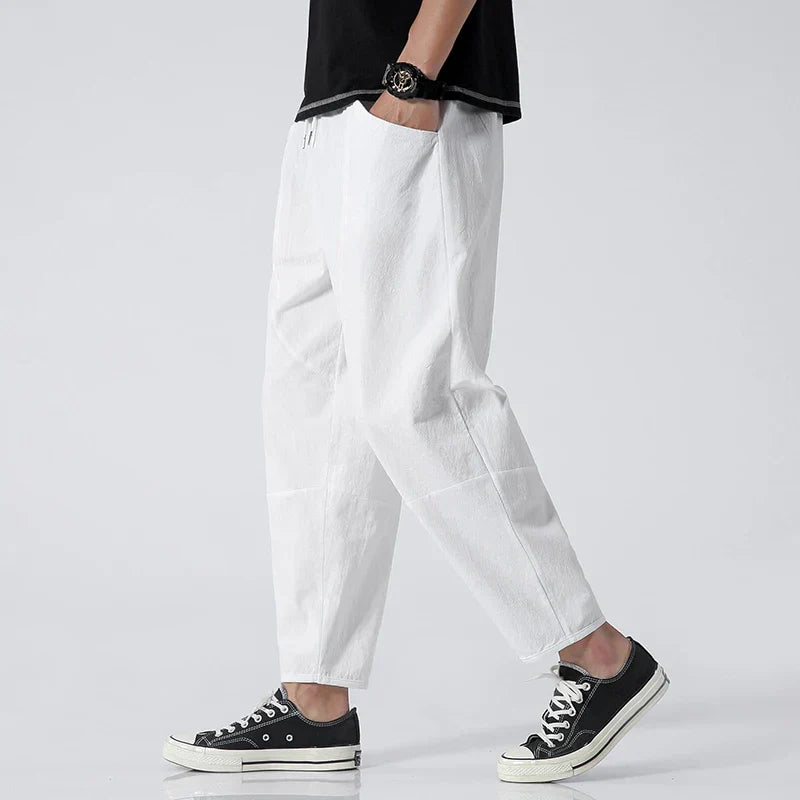 Men’s Cropped Linen Trousers | Dante