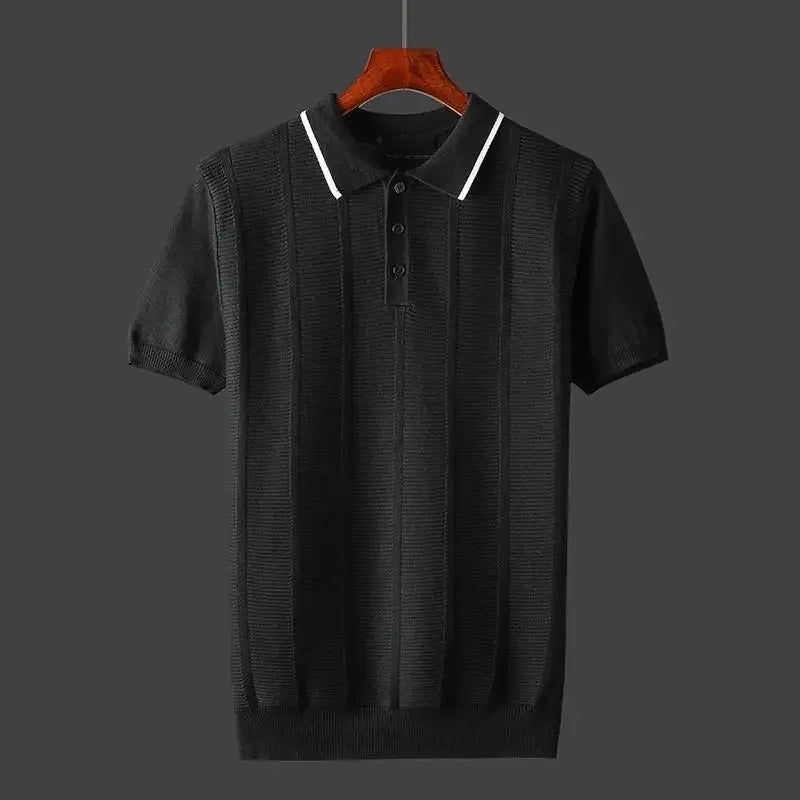 Men’s Ribbed Elegant Polo Shirt | Broderick