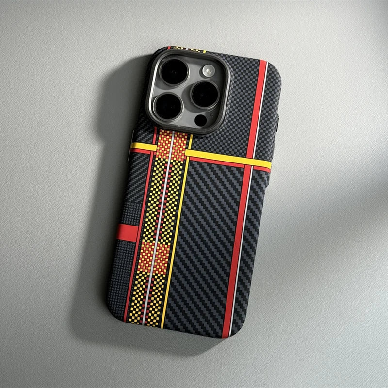 Carbon Fibre-Look MagSafe iPhone Case | Modern