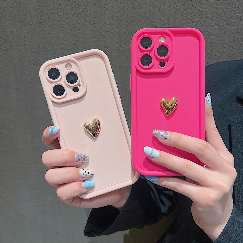 iPhone Case with Gold Heart Detail | HeartGlow