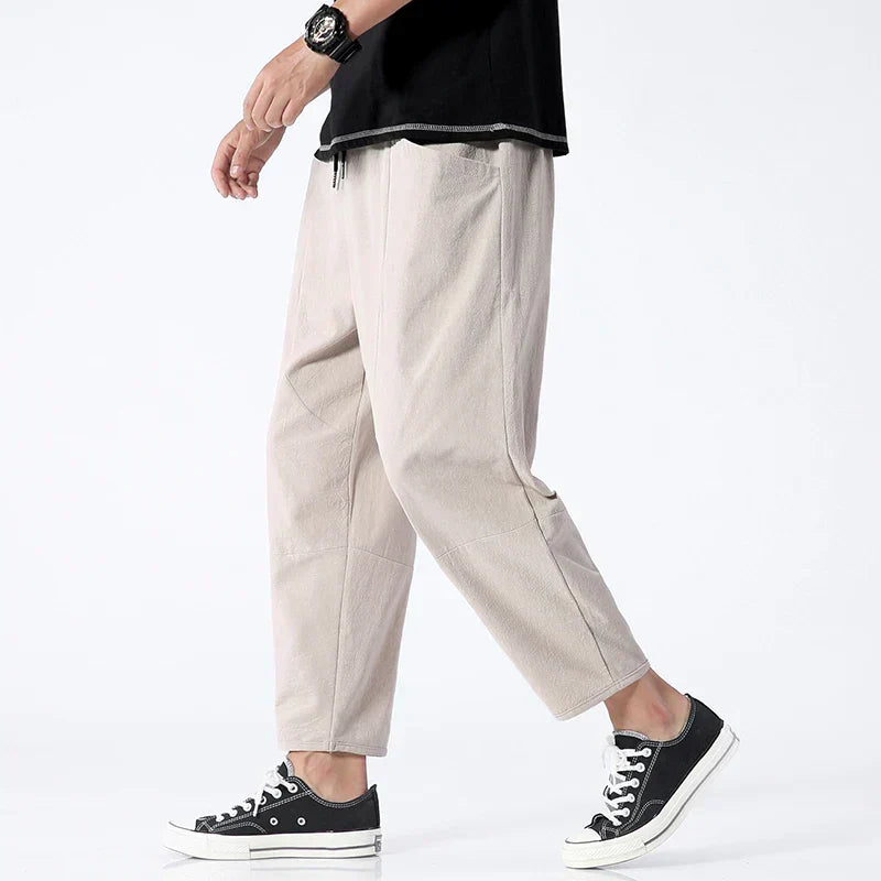 Men’s Cropped Linen Trousers | Dante