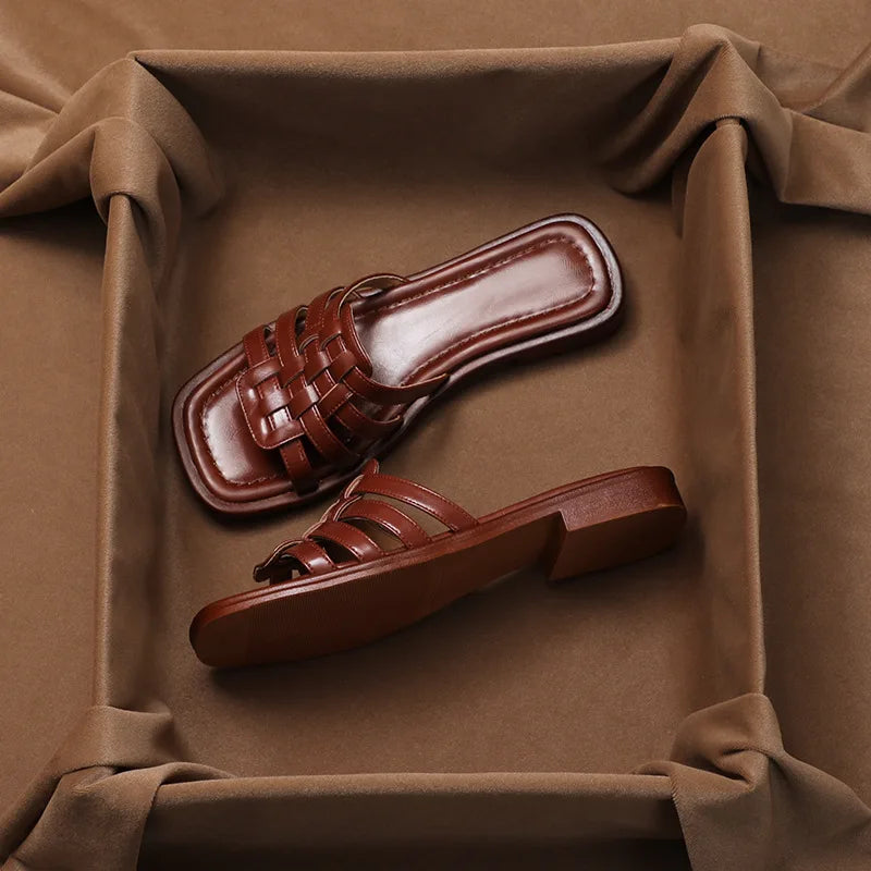 Women’s Leather Woven Sandals | Clara