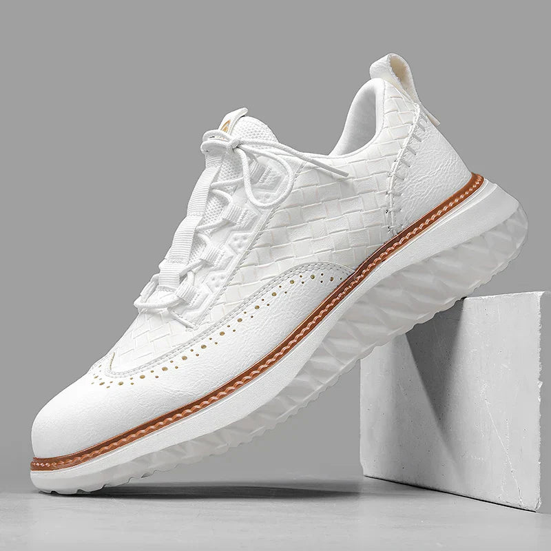 Men's Leather Sneakers with Orthopaedic Insole | Ashford