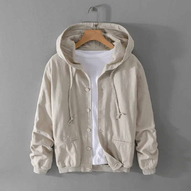 Men’s Linen Hooded Jacket | Massimo