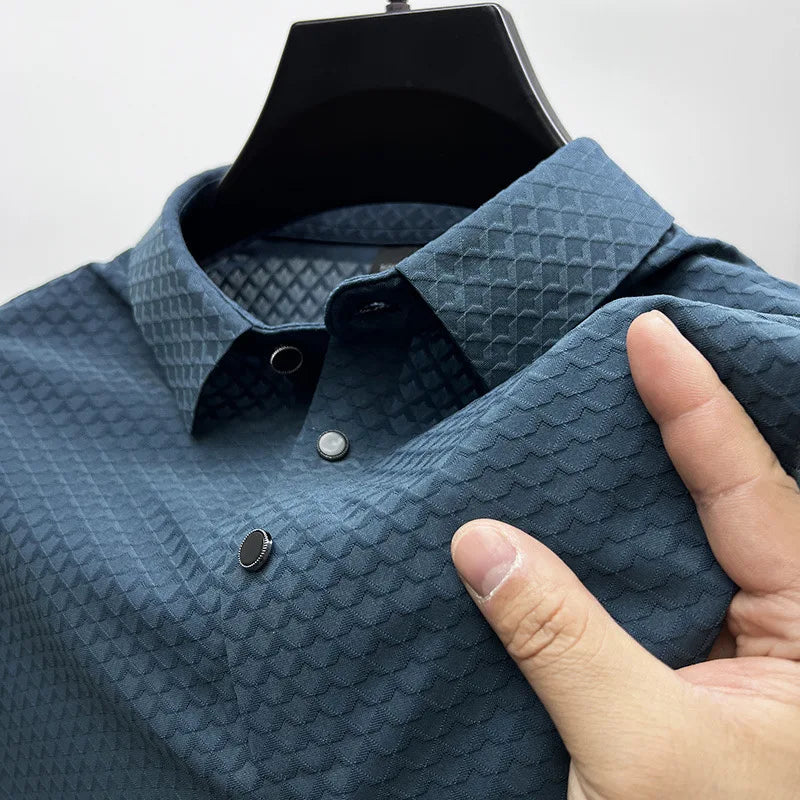 Men’s Silk Diamond Pattern Polo Shirt | Matteo