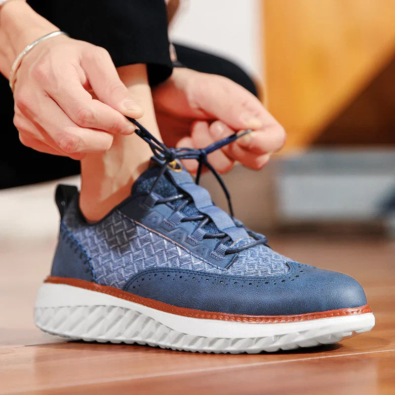 Men's Leather Sneakers with Orthopaedic Insole | Ashford