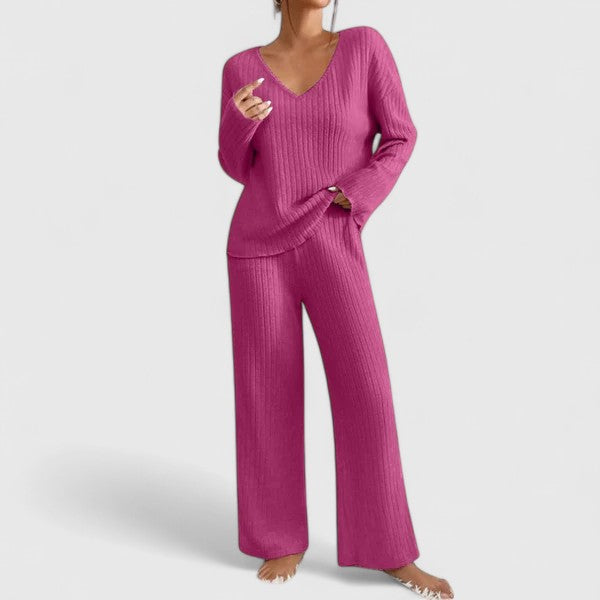 Women's Ribbed Knit Lounge Set | Clara