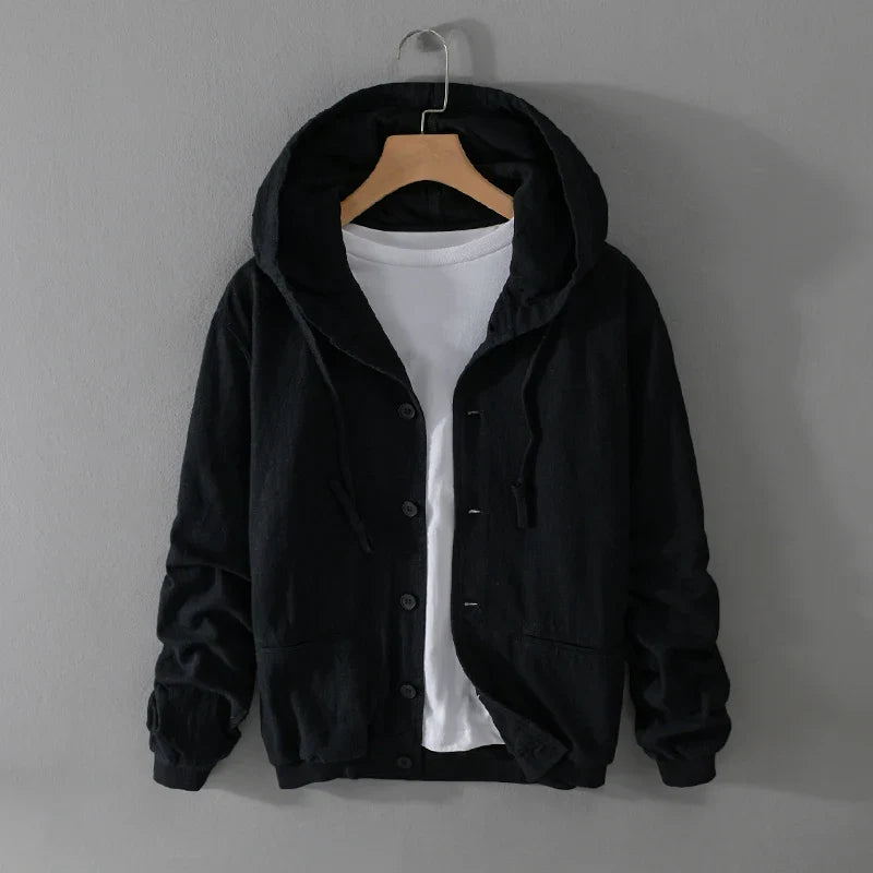 Men’s Linen Hooded Jacket | Massimo