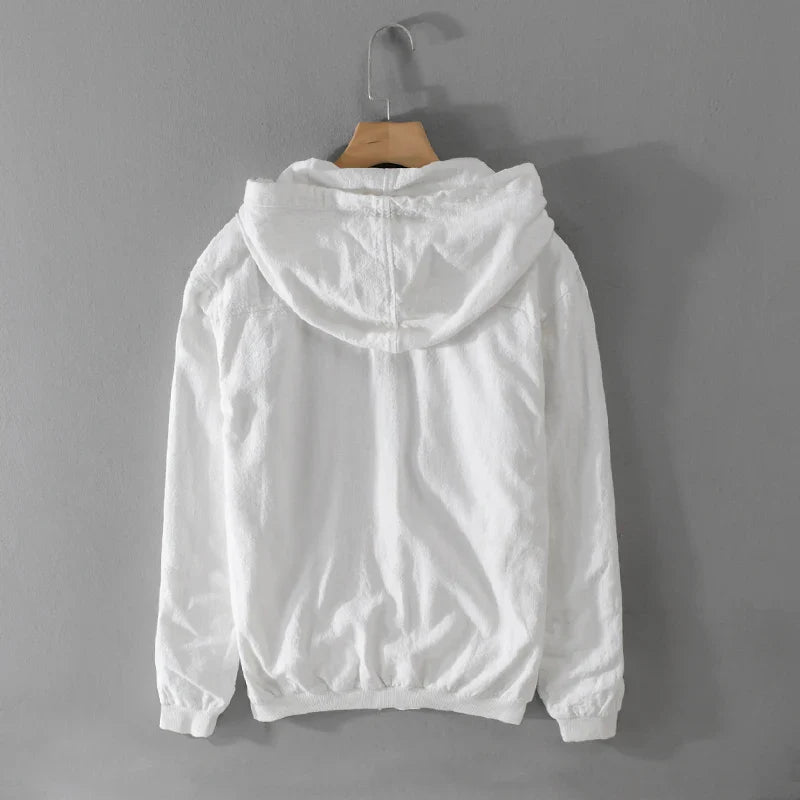 Men’s Linen Hooded Jacket | Massimo