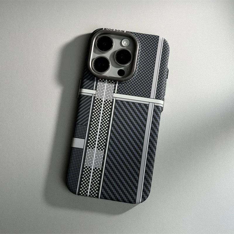 Carbon Fibre-Look MagSafe iPhone Case | Modern