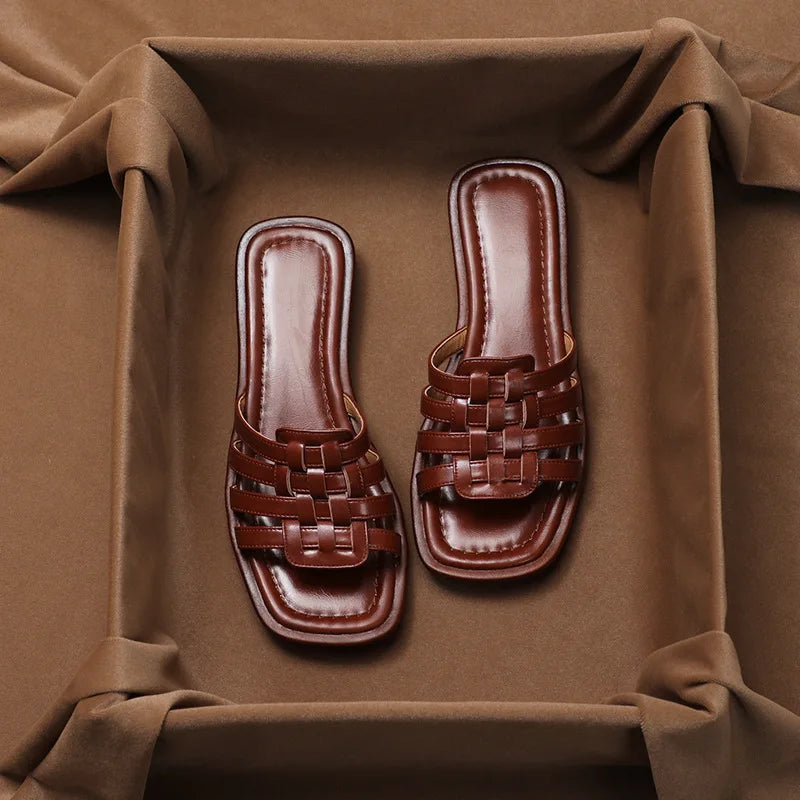 Women’s Leather Woven Sandals | Clara