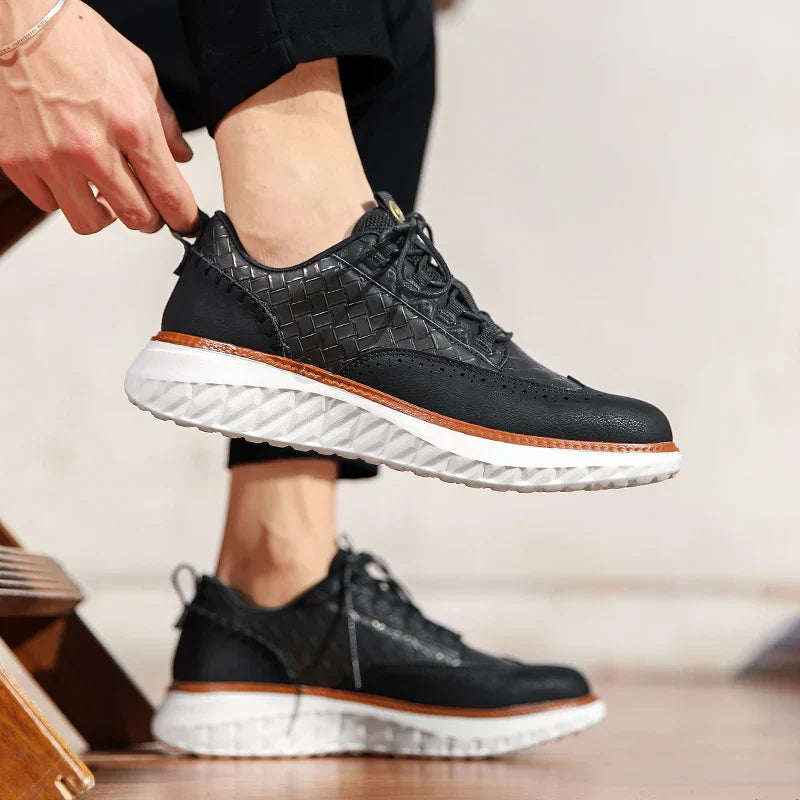 Men's Leather Sneakers with Orthopaedic Insole | Ashford