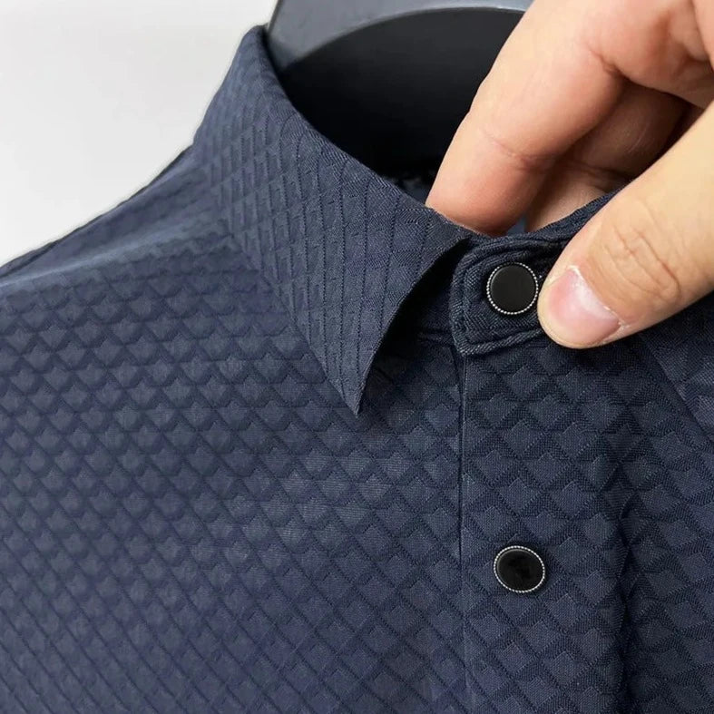 Men’s Silk Diamond Pattern Polo Shirt | Matteo
