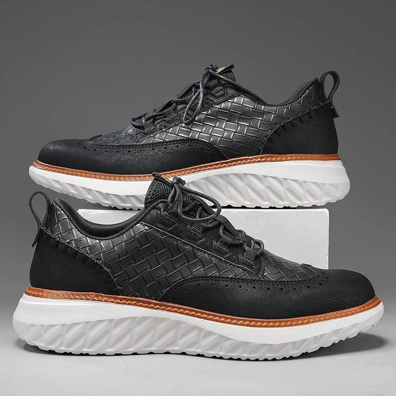 Men's Leather Sneakers with Orthopaedic Insole | Ashford