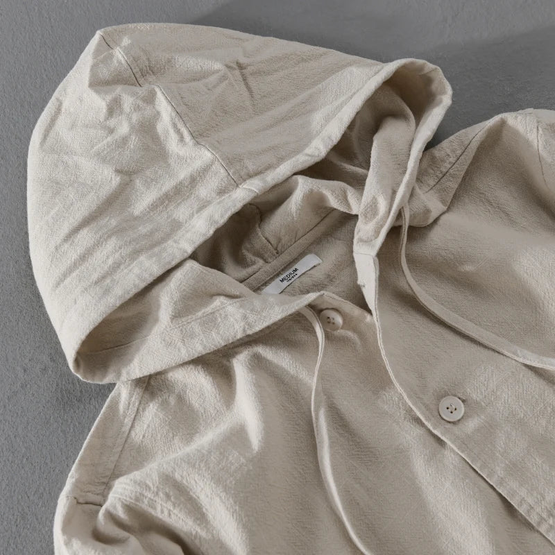 Men’s Linen Hooded Jacket | Massimo