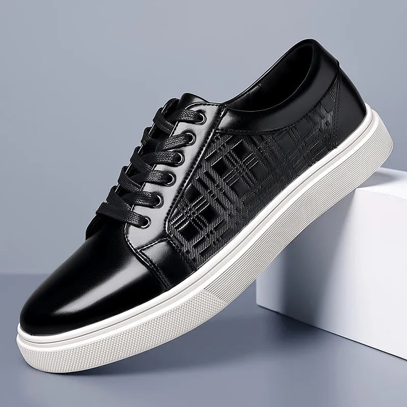 Men’s Patent Check Sneakers | Silvio