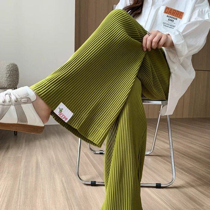 Women's Ribbed Knit Maternity Trousers | Sage